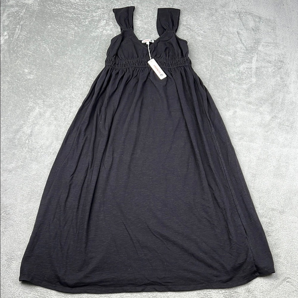 NEW Sundry 0 , XS/S Cotton Lightweight, Flowy Black Sleeveless Midi Dress